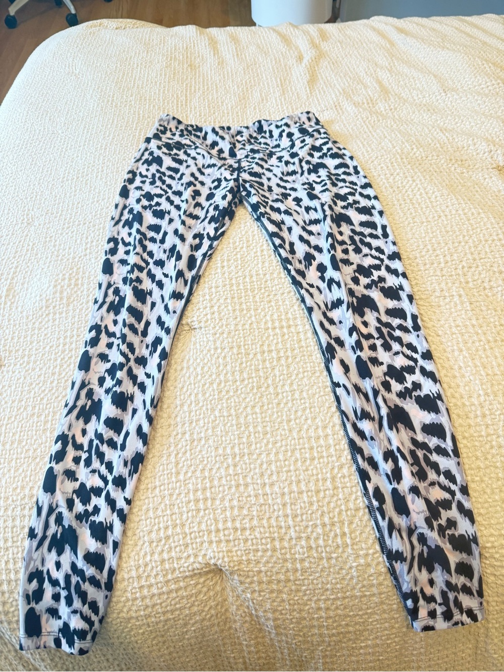 Varley Black and White Leopard Print High-Rise Leggings